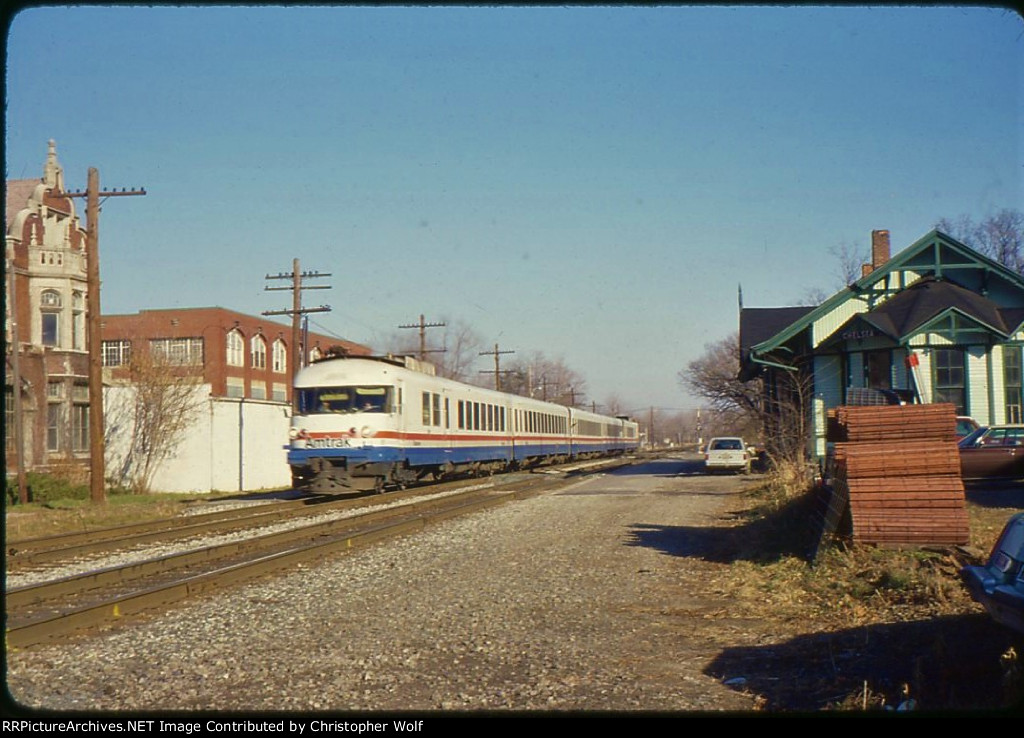 Amtrak Turbo #63 Chelsea Michigan 11/29/1981.